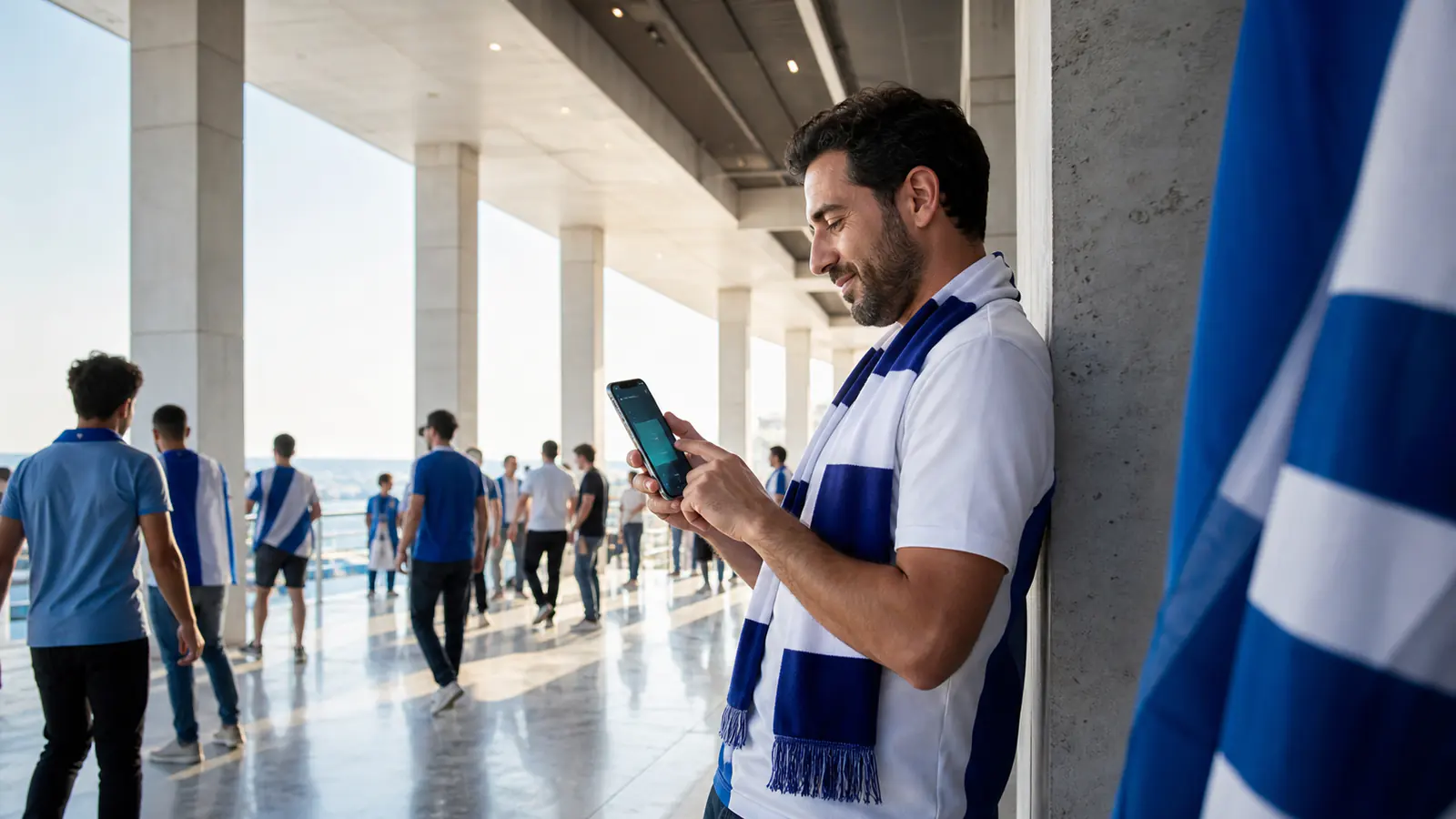Έλληνας φίλαθλος εγκαθιστά αθλητική εφαρμογή σε smartphone Android